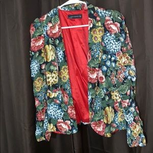 Zara floral blazer size Large